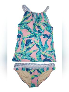 Cabana Life High Neck Tankini Set, Womens Large